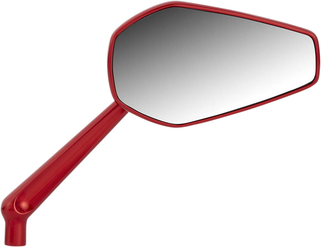 Arlen Ness Mirror - Mini/Stocker - Side View - Hexagon - Red - Left 13-152 - Side View