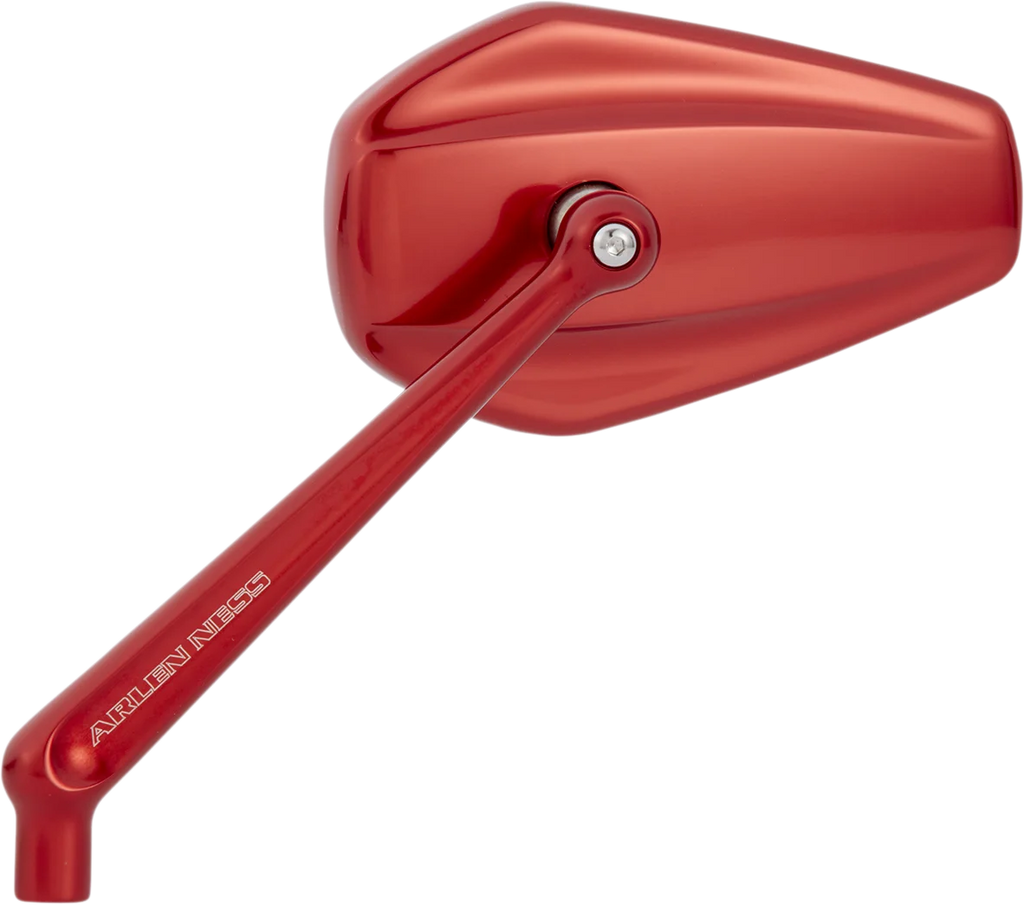 Arlen Ness Mirror - Mini/Stocker - Side View - Hexagon - Red - Right 13-155 - Main Product View