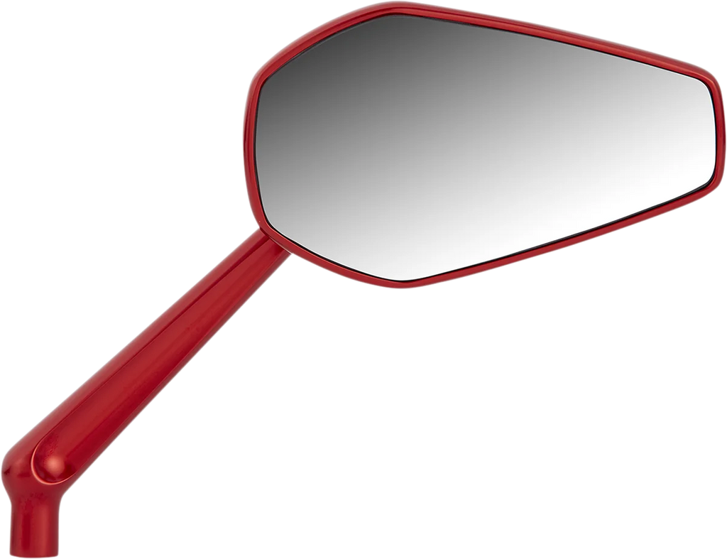 Arlen Ness Mirror - Mini/Stocker - Side View - Hexagon - Red - Right 13-155 - Side View