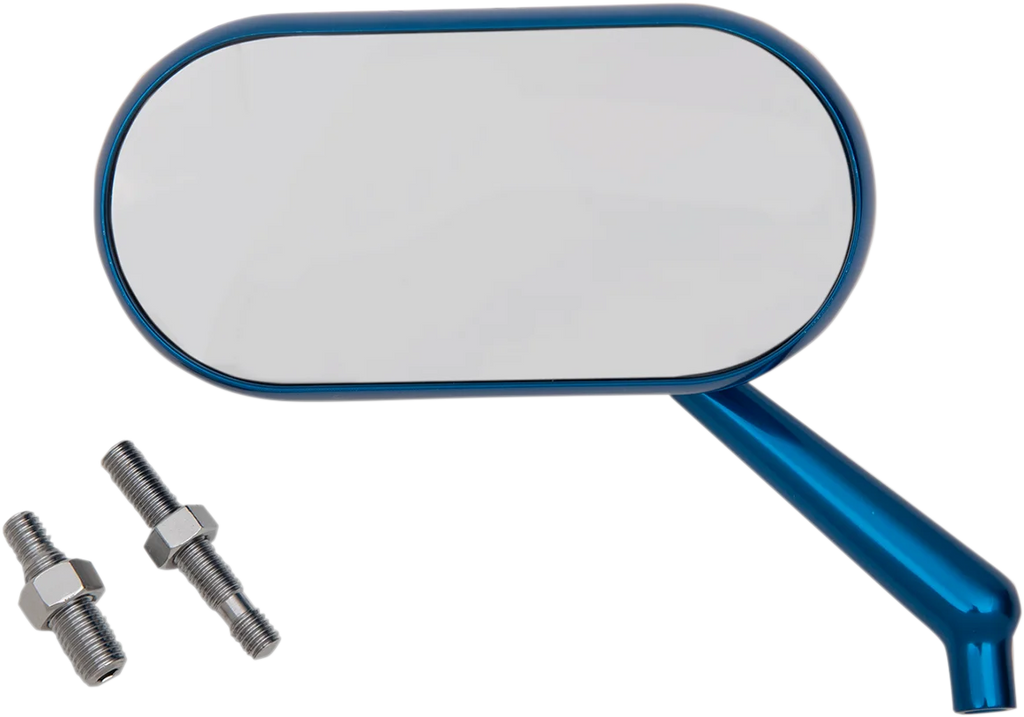 Arlen Ness Mirror - Side View - Oval - Blue - Left 13-174 - Side View