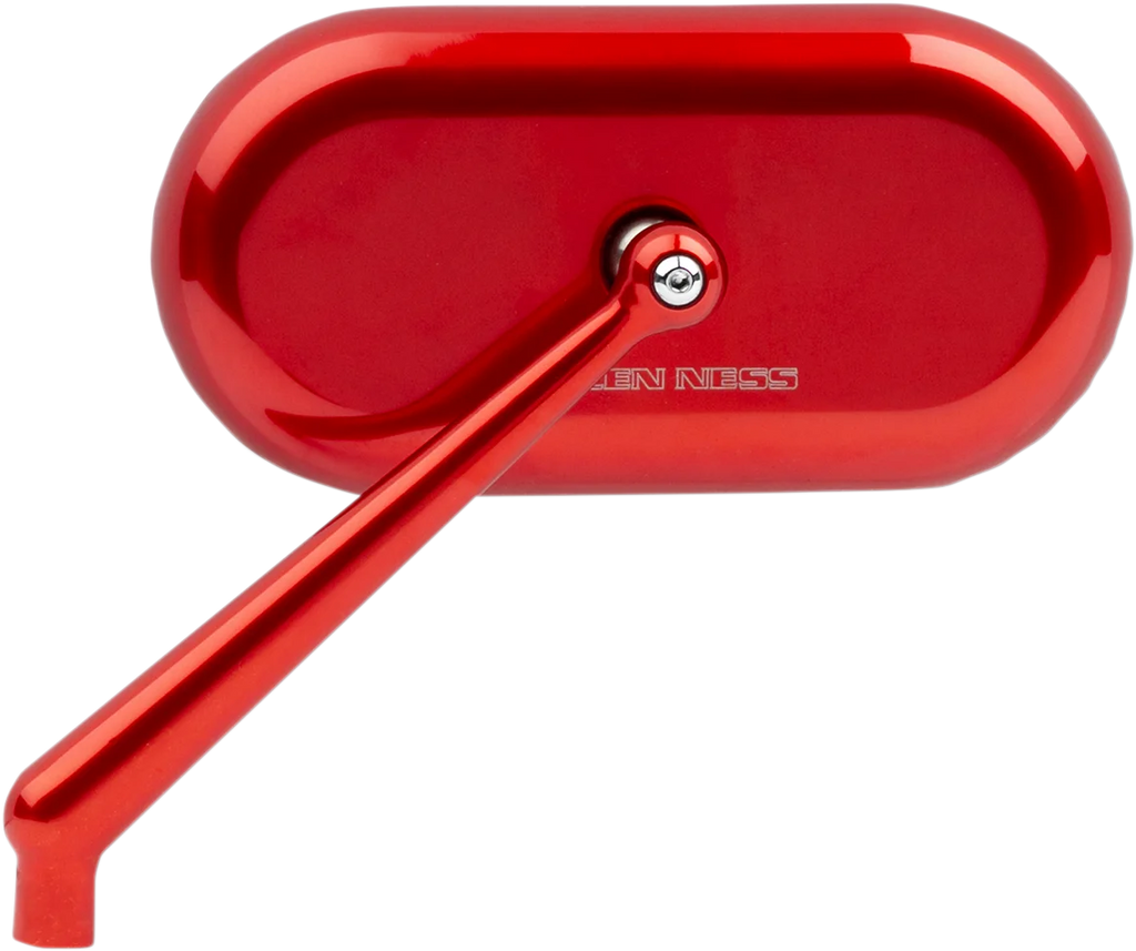Arlen Ness Mirror - Side View - Oval - Red - Left 13-176 - Main Product View