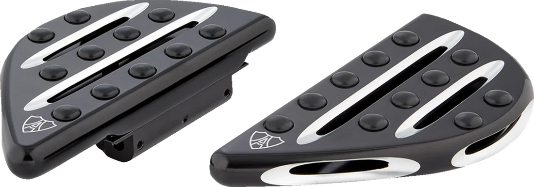 Arlen Ness Passenger Floorboards - Deep Cut - Black 06-867 - Side View