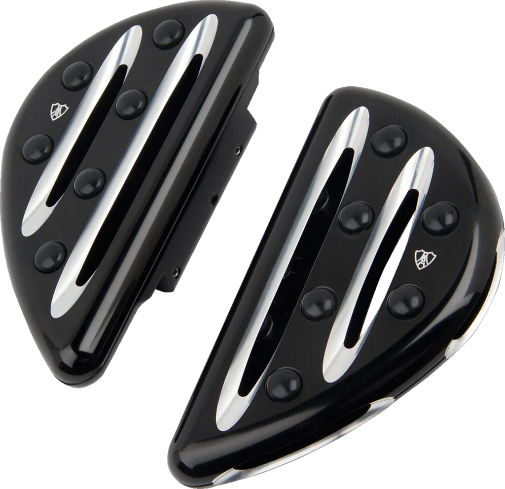 Arlen Ness Passenger Floorboards - Deep Cut - Black 06-867 - Detail View