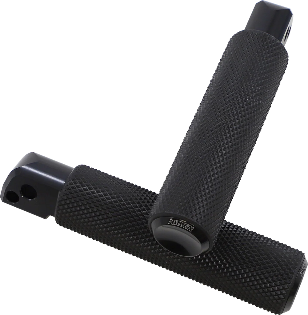 Arlen Ness Passenger Knurled Footpegs - Black - FL/FX '18-'23 07-943 - Main Product View
