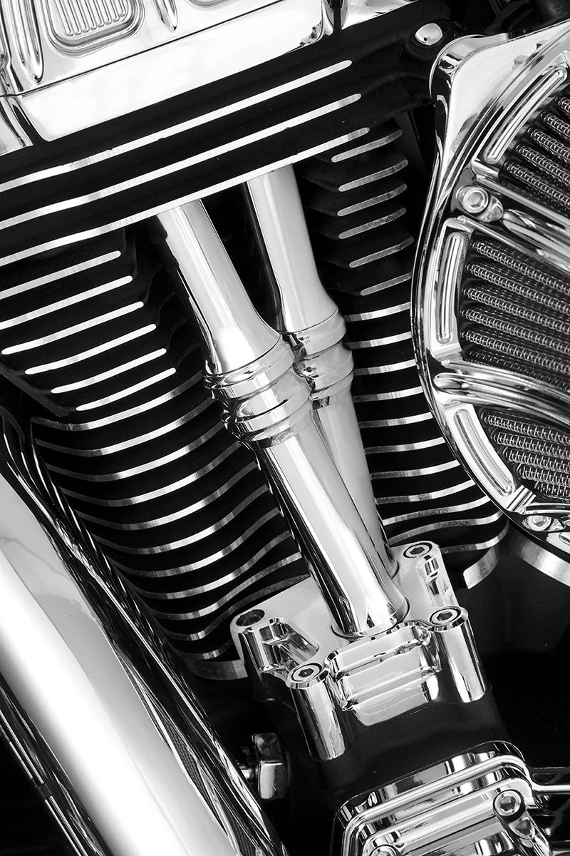 Arlen Ness Pushrod Tube Cover Kit - 10 Gauge® - Chrome - Twin Cam 03-632 - Back View