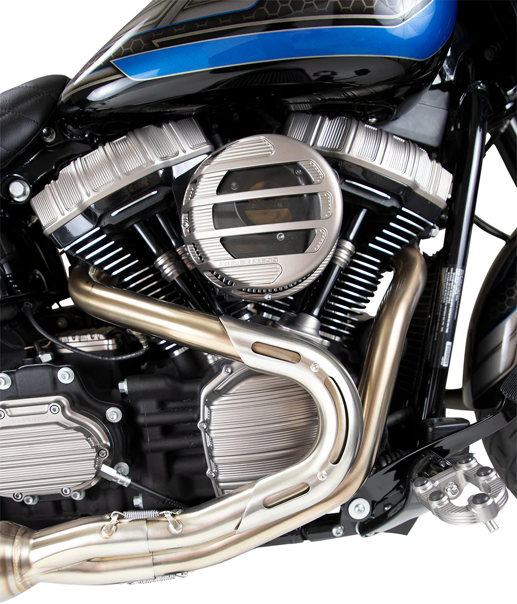 Arlen Ness Pushrod Tube Cover Kit - 10 Gauge® - Titanium - M8 03-637 - Back View