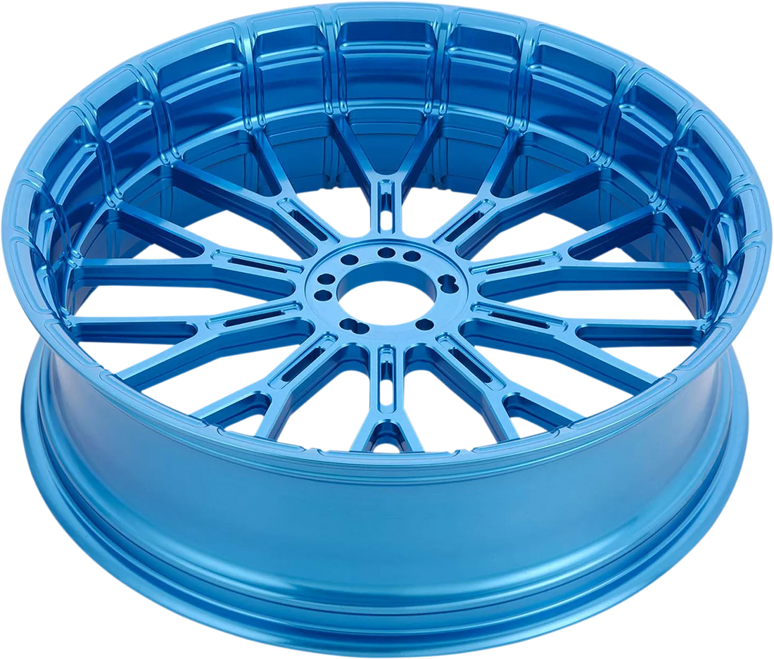 Arlen Ness Rim - Y-Spoke - Rear - Blue - 18x5.5 71-544 - Installation View