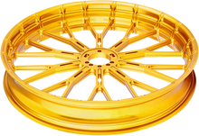 Load image into Gallery viewer, Arlen Ness Rim - Y-Spoke - Rear - Gold - 18x5.5 71-546 - Back View