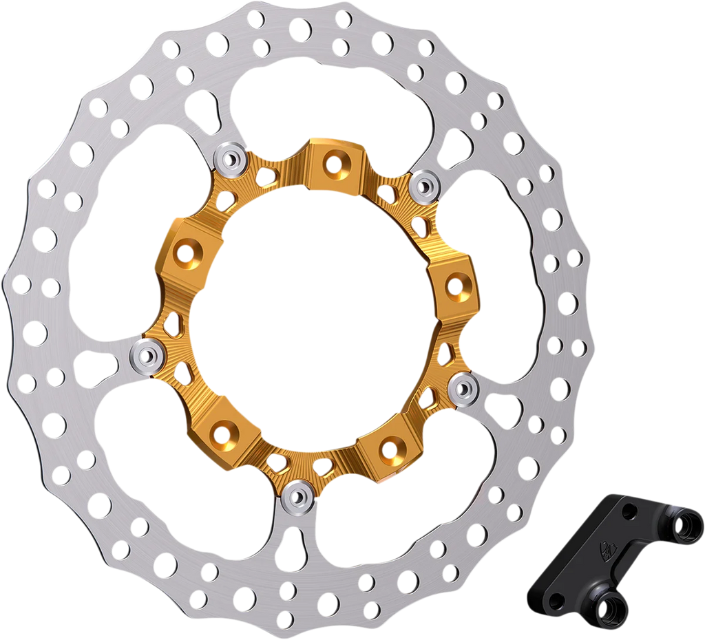 Arlen Ness Rotor 14" - Front Left - Gold 300-002 - Main Product View