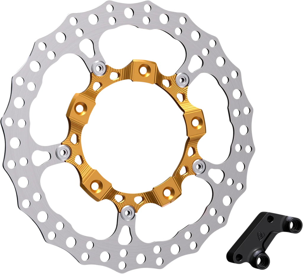 Arlen Ness Rotor 14" - Front Right - Gold 300-006 - Main Product View