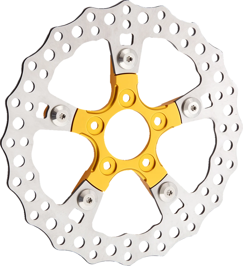 Arlen Ness Rotor Mount - Ness Wheel - Gold 33-105 - Side View