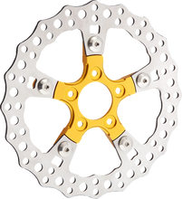 Load image into Gallery viewer, Arlen Ness Rotor Mount - Ness Wheel - Gold 33-105 - Side View