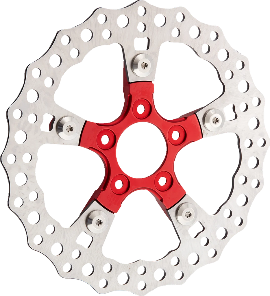 Arlen Ness Rotor Mount - Ness Wheel - Red 33-106 - Side View