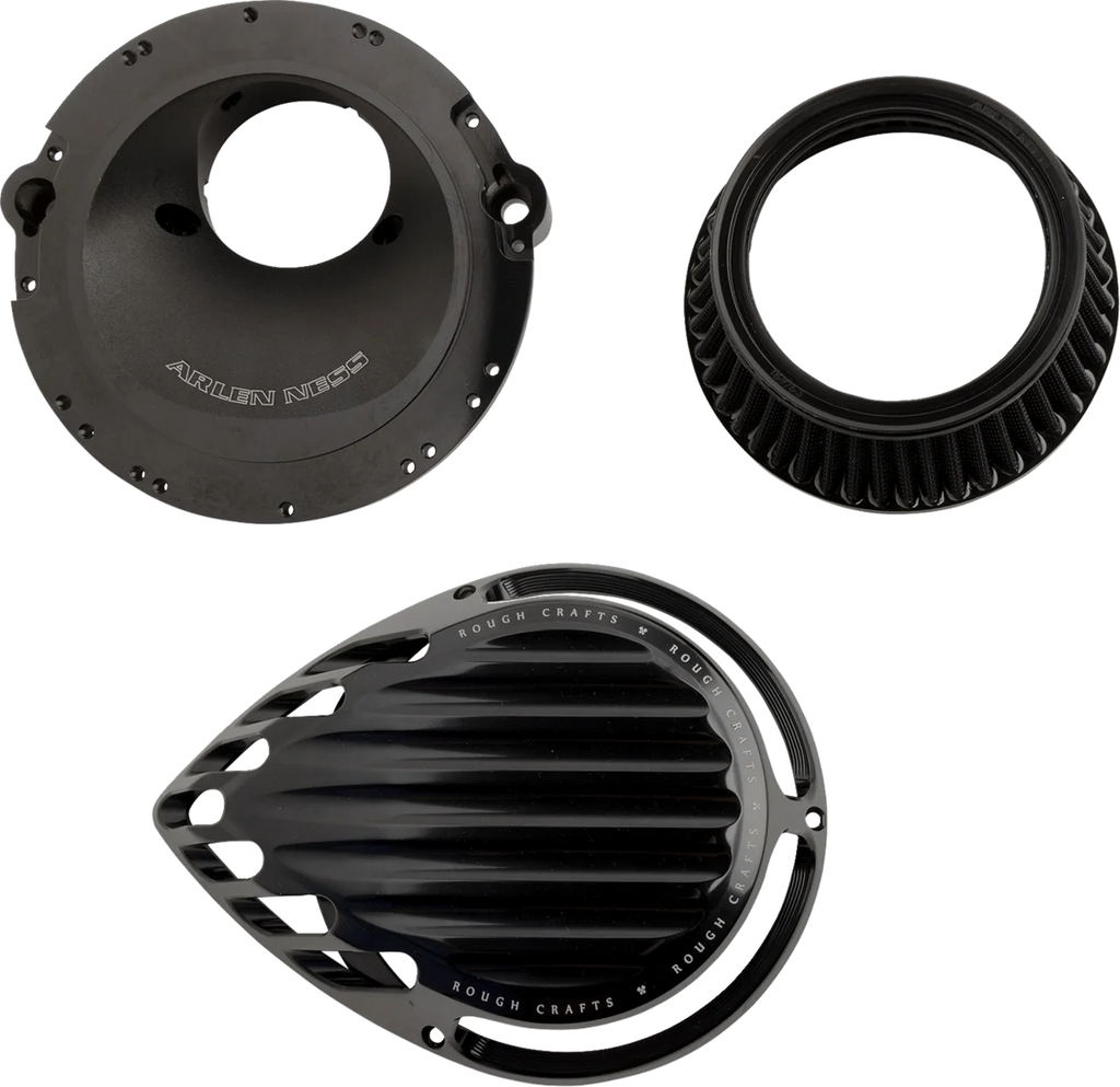 Arlen Ness Rough Craft Air Cleaner Kit - All Black - Main Product View