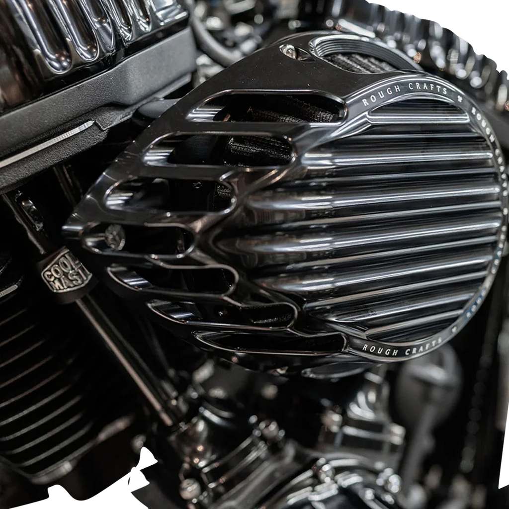 Arlen Ness Rough Craft Air Cleaner Kit - All Black - Side View