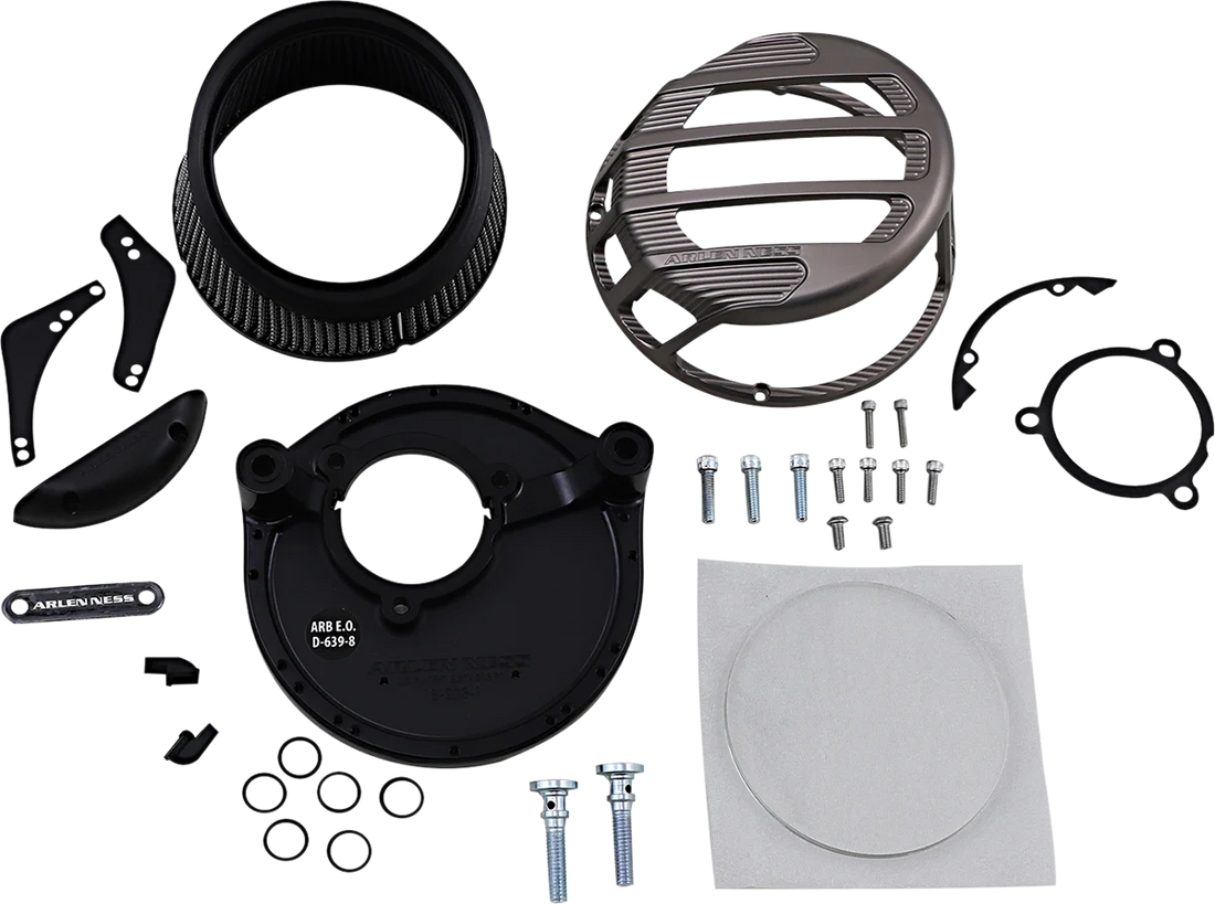 Arlen Ness Sidekick Air Cleaner Kit - Titanium 81-308 - Side View