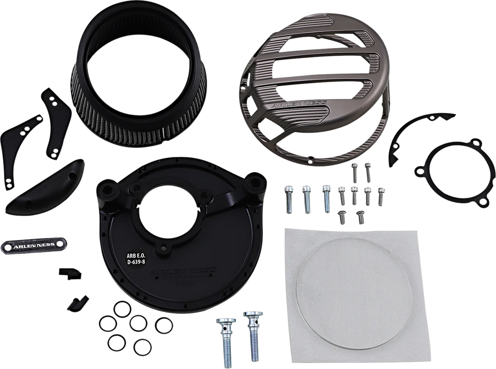Arlen Ness Sidekick Air Cleaner Kit - Titanium 81-308 - Side View