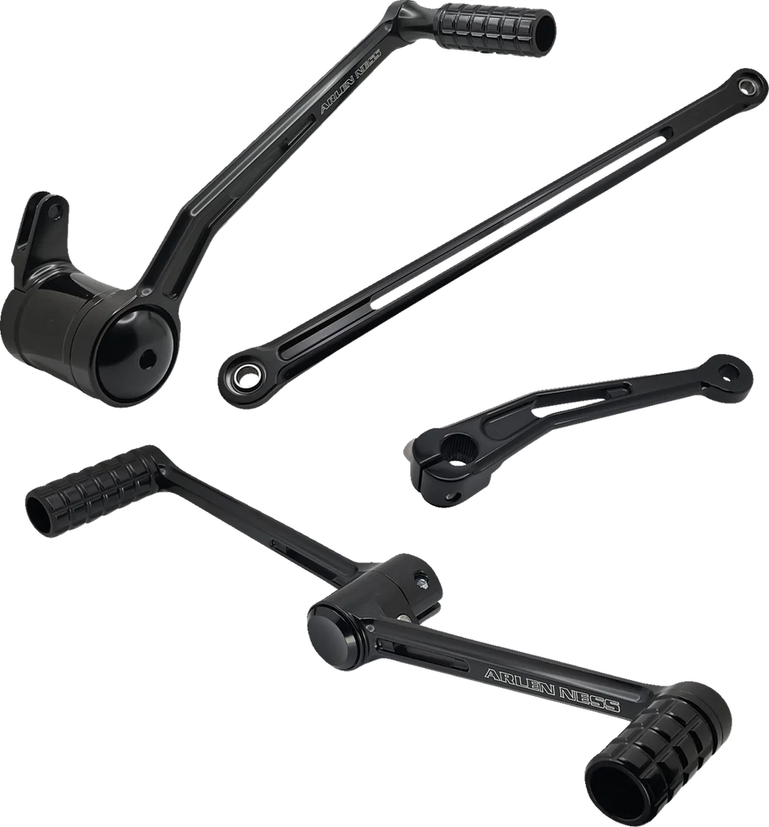 Arlen Ness SpeedLiner Foot Control Kit w/ Heel/Toe Shifter - Gold 420-101 - Side View