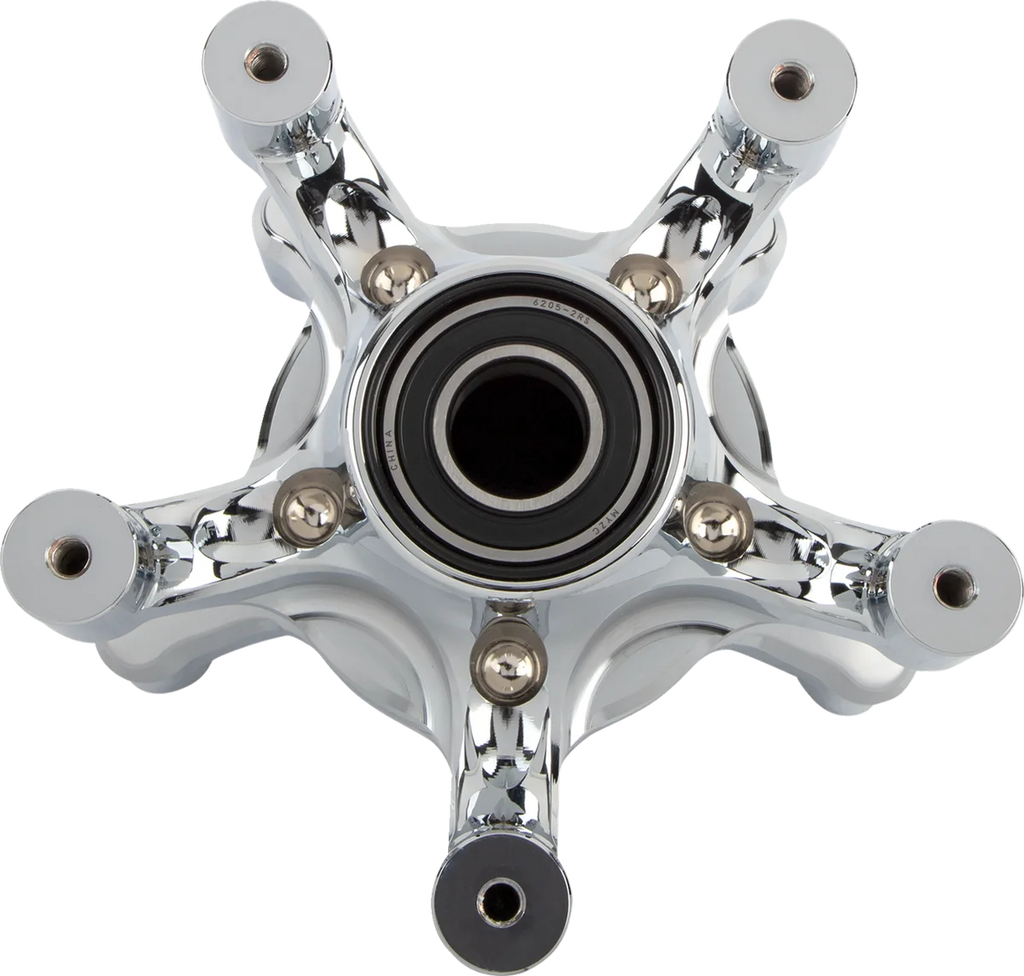 Arlen Ness Spider Hub - Dual Disc - Front - Chrome 71-661 - Installation View