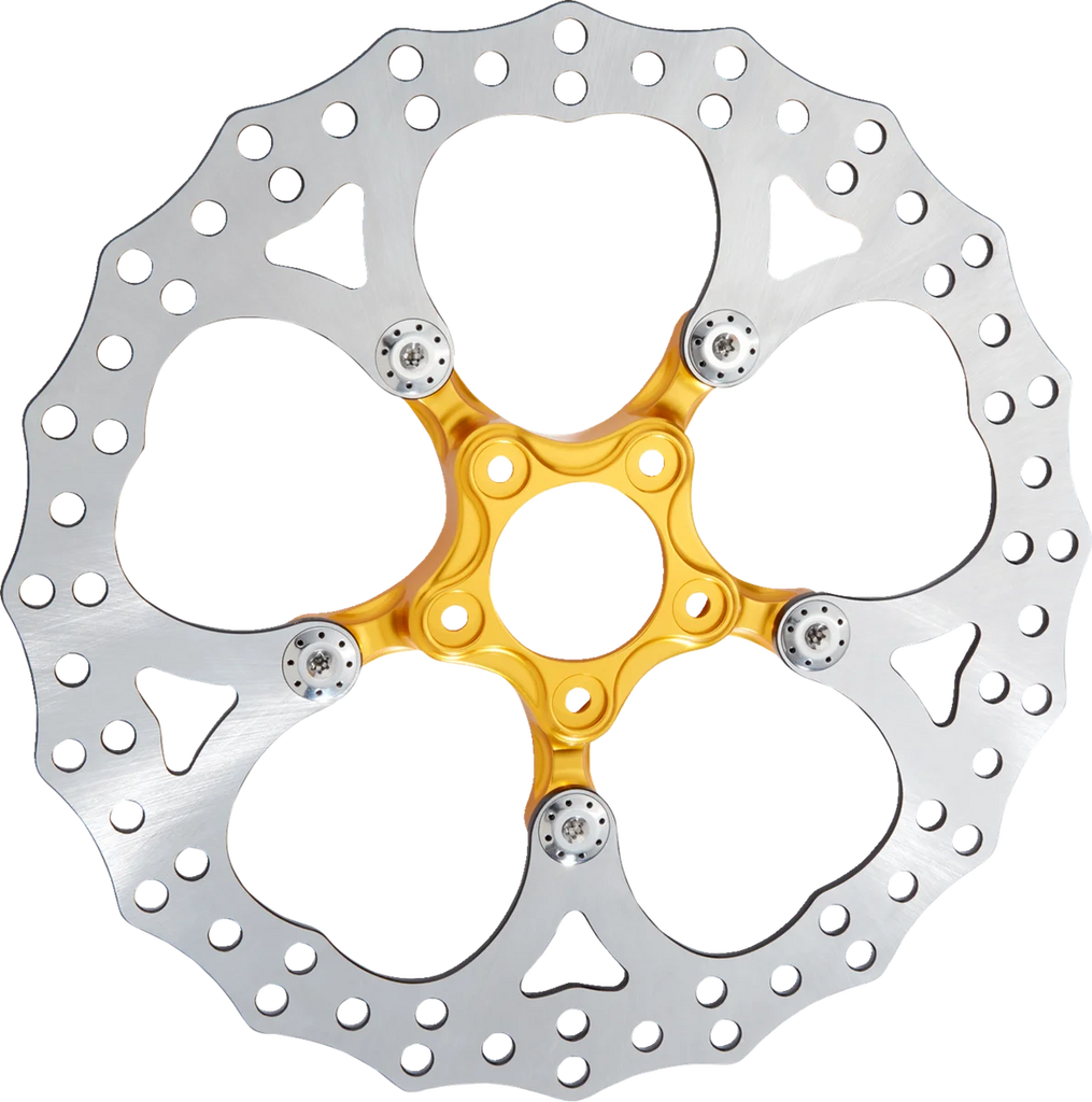 Arlen Ness Spider Rotor - 12-19/32" - Gold - Front 300-110 - Main Product View