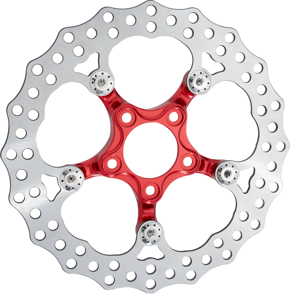 Arlen Ness Spider Rotor - 12-19/32" - Red - Front 300-111 - Main Product View