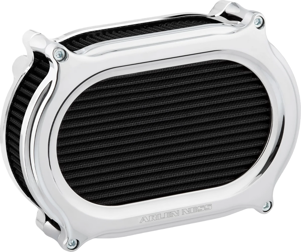 Arlen Ness Stage 2 Oval Air Cleaner Kit - Chrome 600-207 - Main Product View
