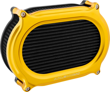 Load image into Gallery viewer, Arlen Ness Stage 2 Oval Air Cleaner Kit - Gold 600-177 - Main Product View