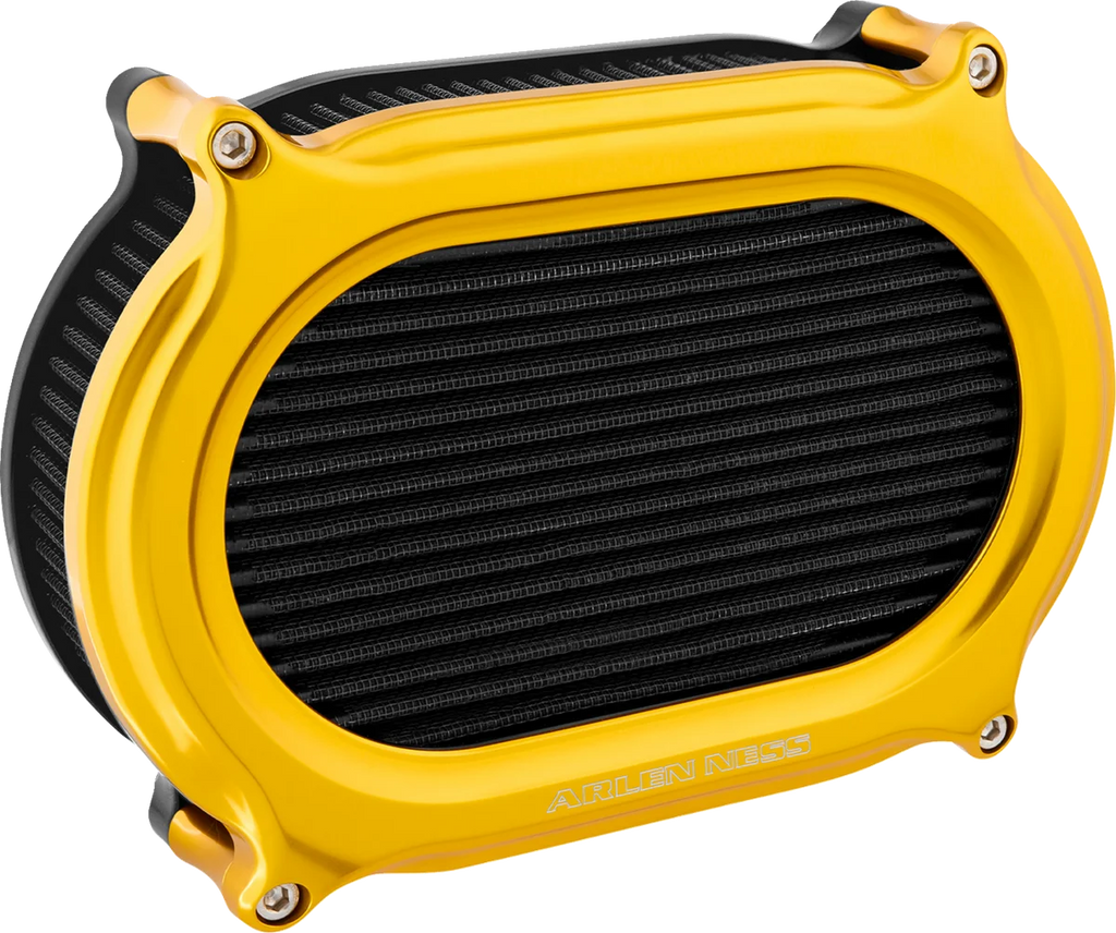 Arlen Ness Stage 2 Oval Air Cleaner Kit - Gold 600-197 - Main Product View