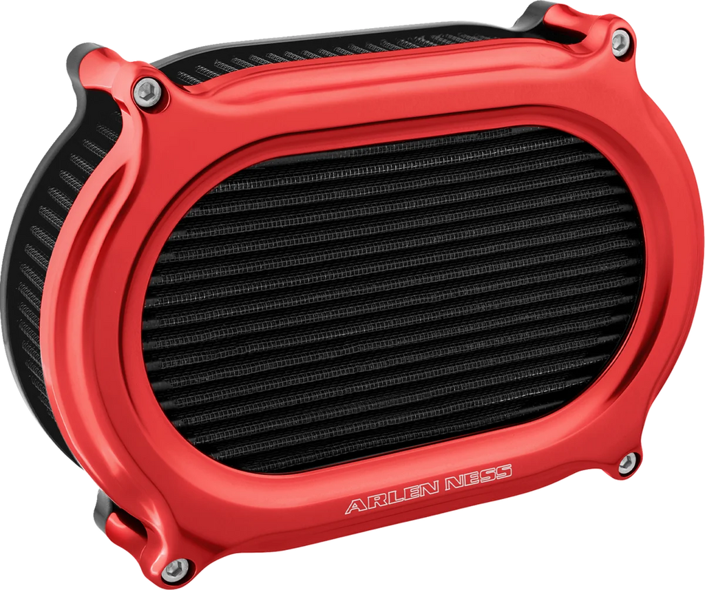 Arlen Ness Stage 2 Oval Air Cleaner Kit - Red 600-198 - Main Product View