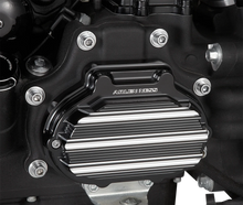 Load image into Gallery viewer, Arlen Ness Transmission Cover - Hydraulic - Black - Big Twin 03-823 - Back View