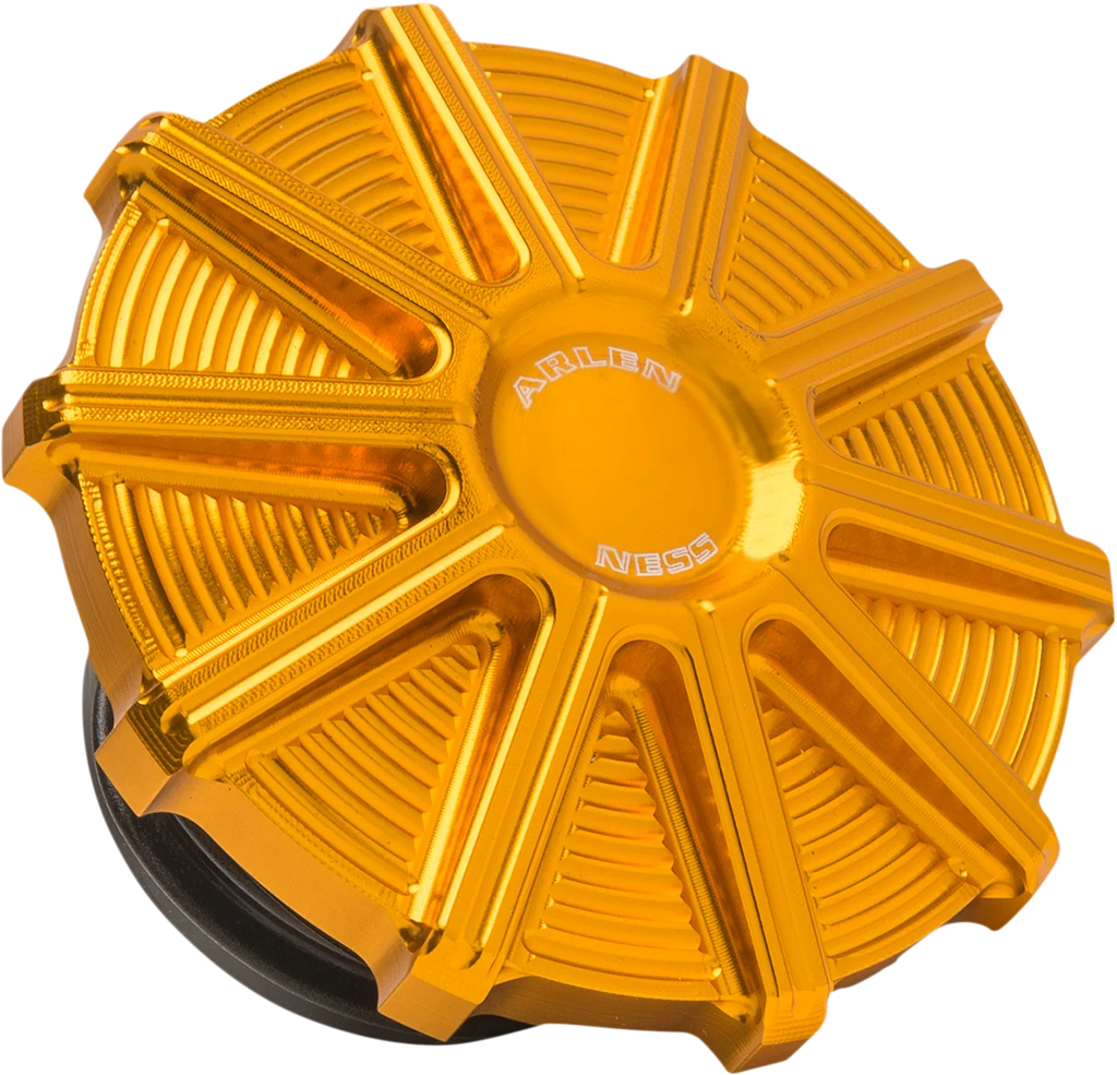 Arlen Ness Vented Gas Cap - 10 Gauge - Gold 701-004 - Main Product View