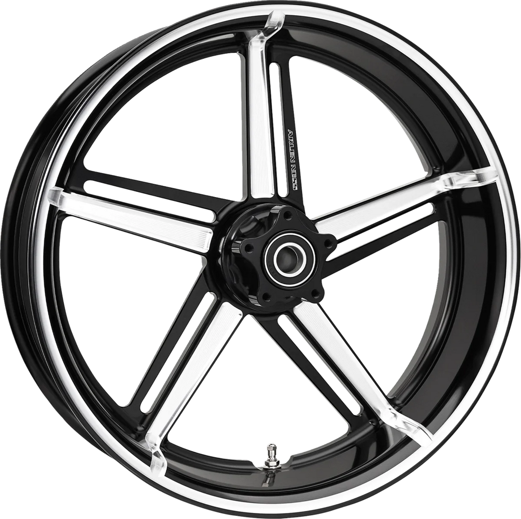 Arlen Ness Wheel - Factory 24 - Front/Rear - Black/Contrast Cut - 18x5.5 71-420 - Main Product View