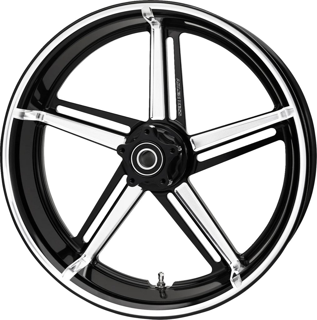 Arlen Ness Wheel - Factory 24 - Front/Rear - Black/Contrast Cut - 18x5.5 71-420 - Side View