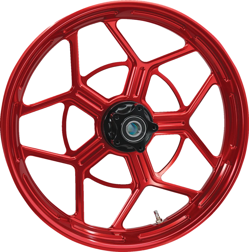 Arlen Ness Wheel - Speed 5 - Forged - Red - 19x3.25 71-587 - Side View