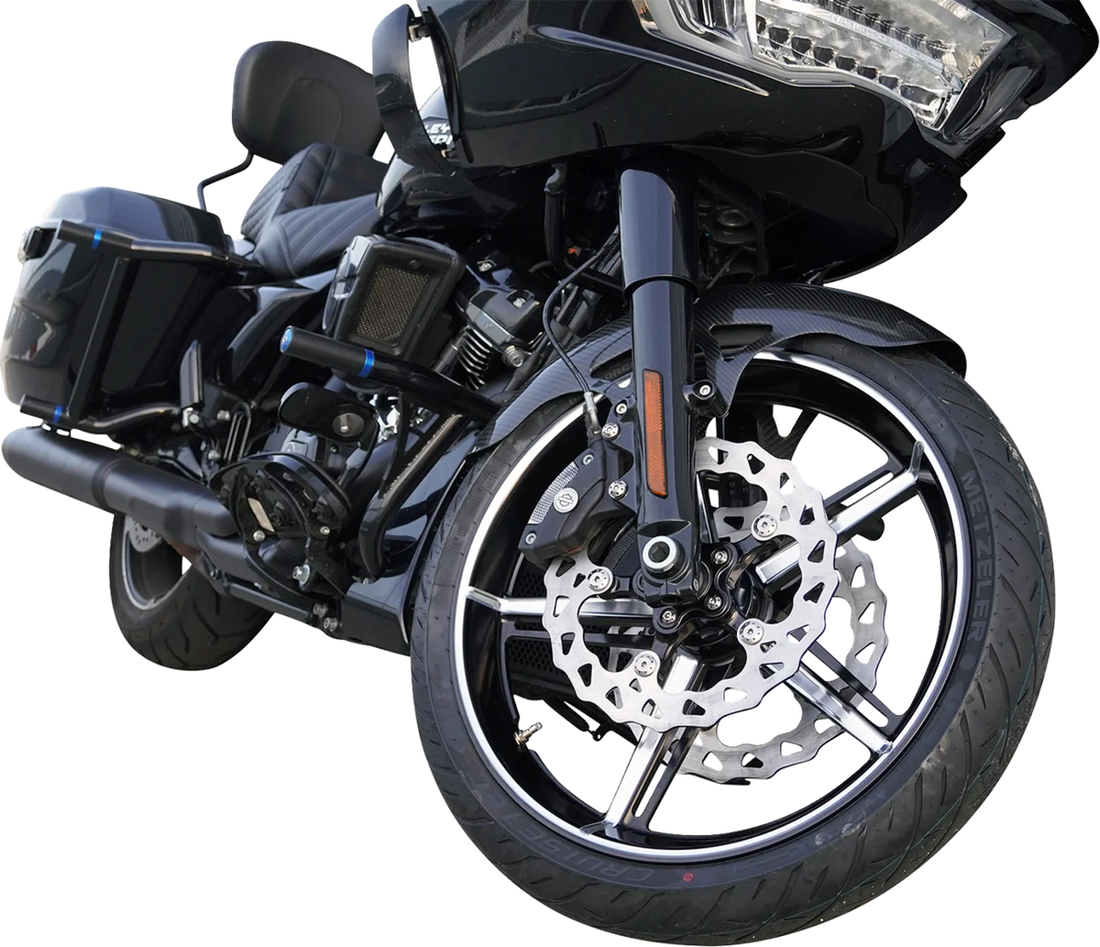 Arlen Ness Wheel with Hub/Adapter - Factory 24 - Front - Black/Contrast Cut - 21x3.5 91-654 - Side View