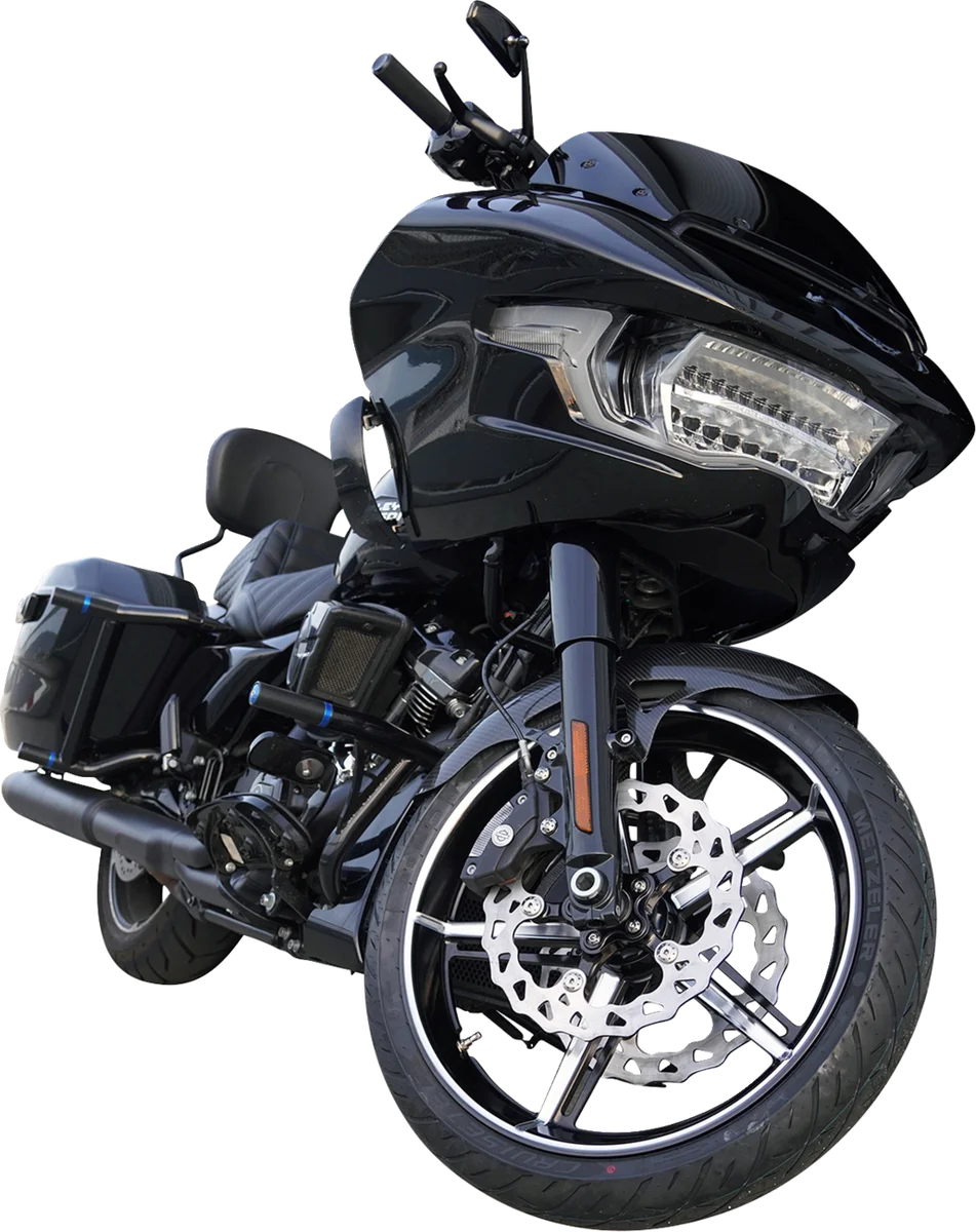 Arlen Ness Wheel with Hub/Adapter - Factory 24 - Front - Black/Contrast Cut - 21x3.5 91-654 - Back View