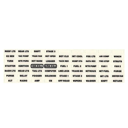 Auto Rod Controls Label Set - Electronic Flat Touch Model LB1