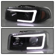 Load image into Gallery viewer, Auto Signature) Projector Headlights Version 2 Light Bar DRL Black 5084521 fits 1999-2007 GMC Sierra 1500 / 1999-2006 GMC ...