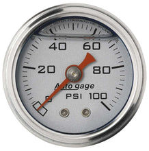 Load image into Gallery viewer, AutoMeter 1-1/2in Pressure Gauge - 0-100psi - Silver Face 2180
