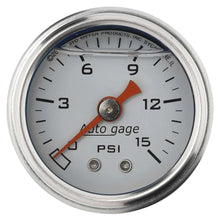 Load image into Gallery viewer, AutoMeter 1-1/2in Pressure Gauge 0-15psi- White 2175