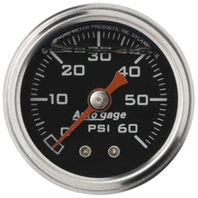 Load image into Gallery viewer, AutoMeter 1-1/2in Pressure Gauge - 0-60psi - Black Face 2173