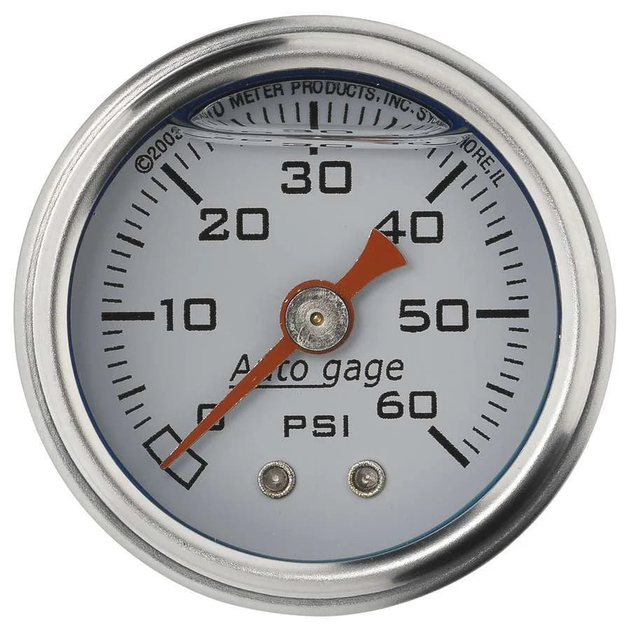 AutoMeter 1-1/2in Pressure Gauge 0-60psi- White 2176