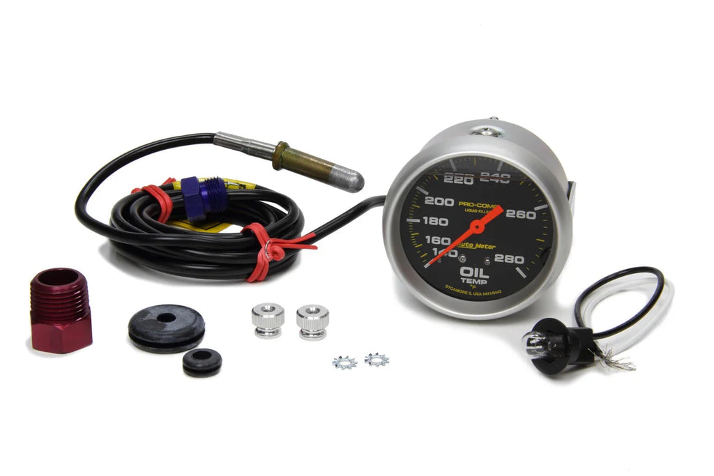AutoMeter 140-280 Oil Temp Gauge with 6ft Capillary Tube 5441