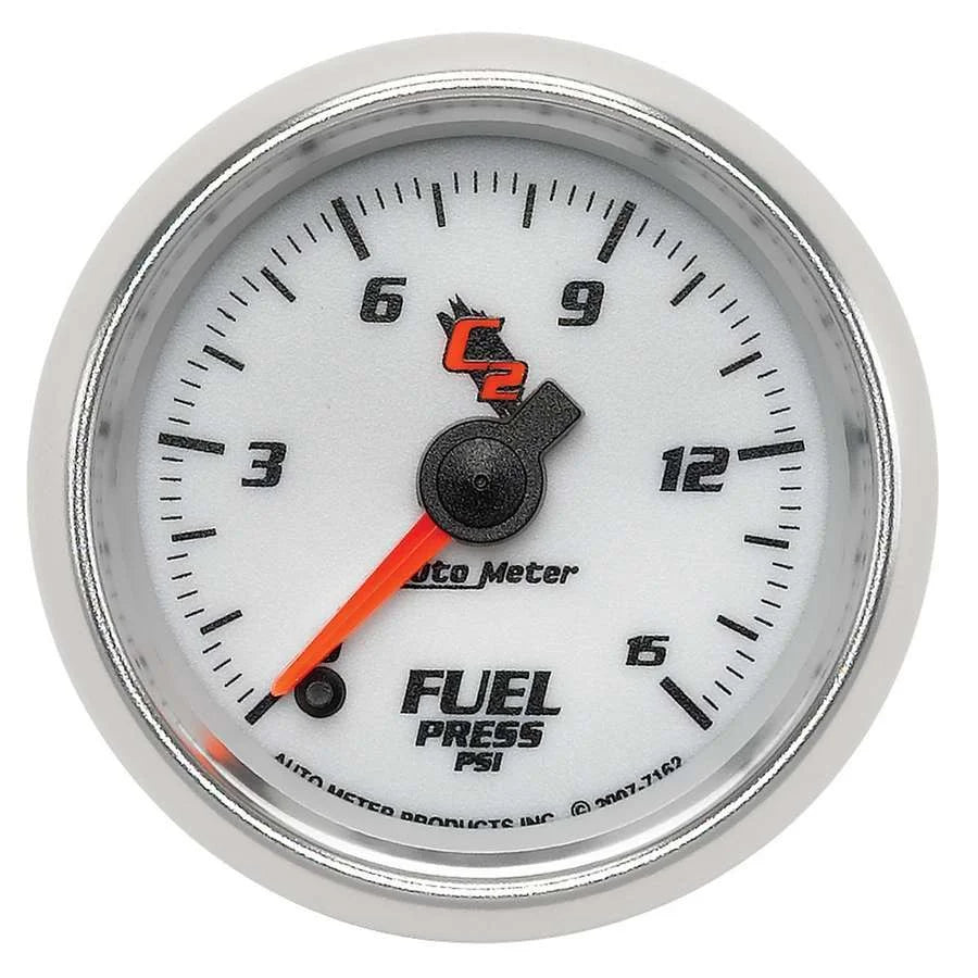 AutoMeter 2-1/16 C2/S Fuel Press. Gauge 0-15psi 7162