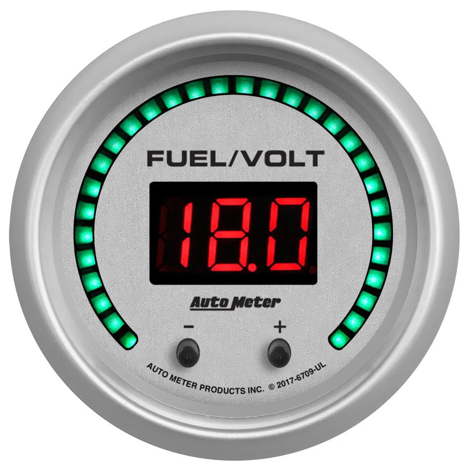 AutoMeter 2-1/16 Fuel/Volt Gauge Elite Digital UL Series 6709-UL