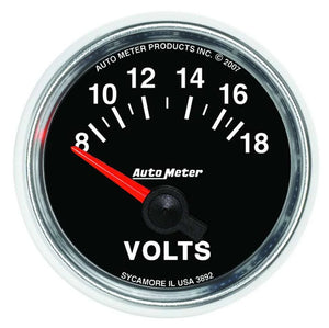 AutoMeter 2-1/16 GS Voltmeter Gauge - 8-18 3892