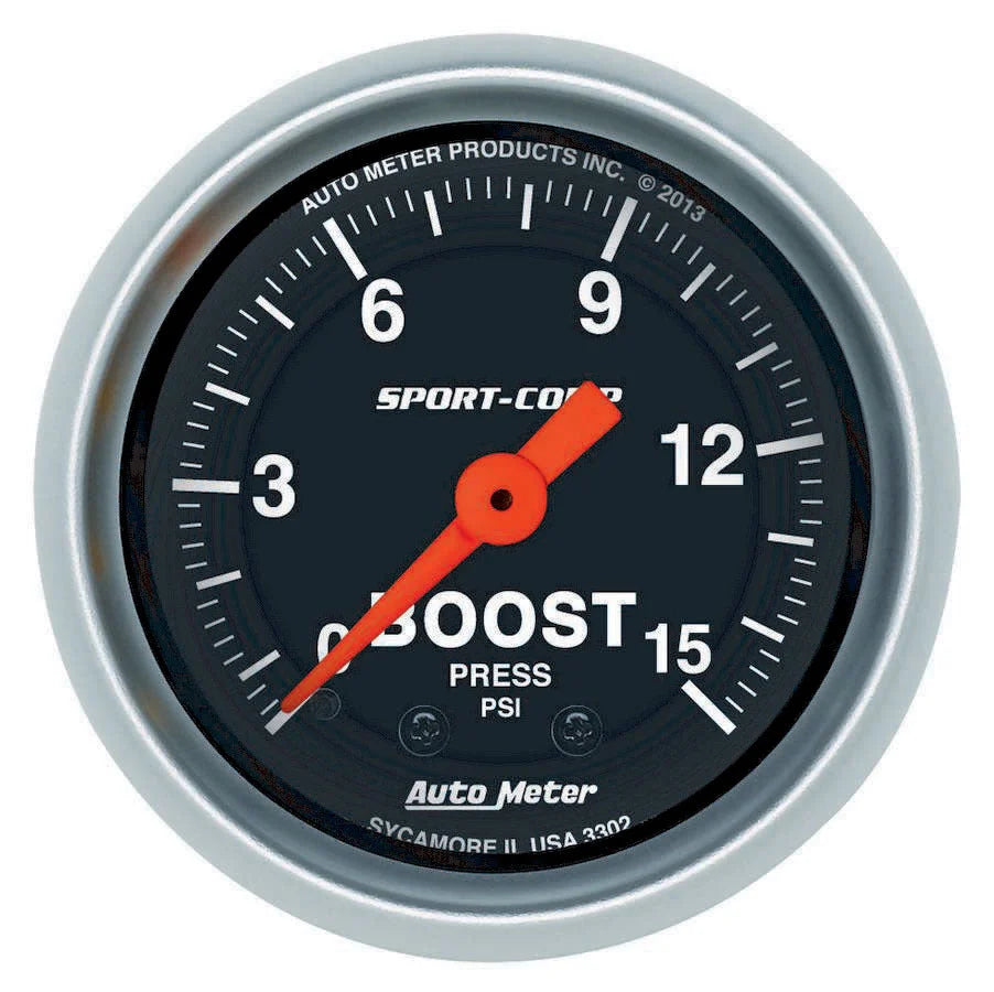 AutoMeter 2-1/16 S/C  Boost  Gauge 0-15 PSI 3302