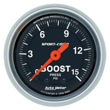Load image into Gallery viewer, AutoMeter 2-1/16 S/C  Boost  Gauge 0-15 PSI 3302