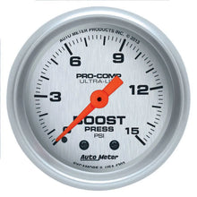 Load image into Gallery viewer, AutoMeter 2-1/16 U/L Boost Gauge 0-15psi
