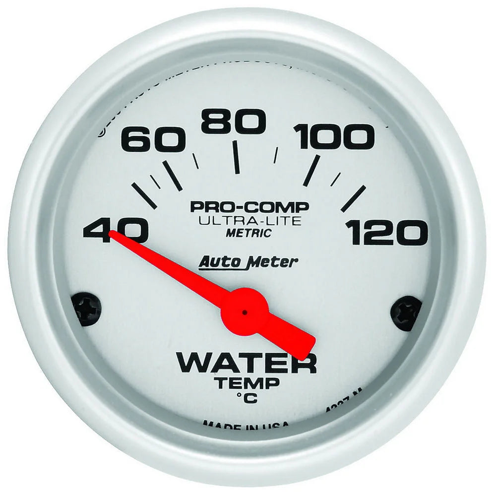 AutoMeter 2-1/16 U/L Water Temp Gauge - Metric 40-120C 4337-M